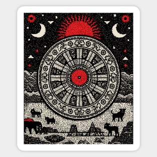 Wheel of Fortune Cosmic Cycles Tarot Art Sticker